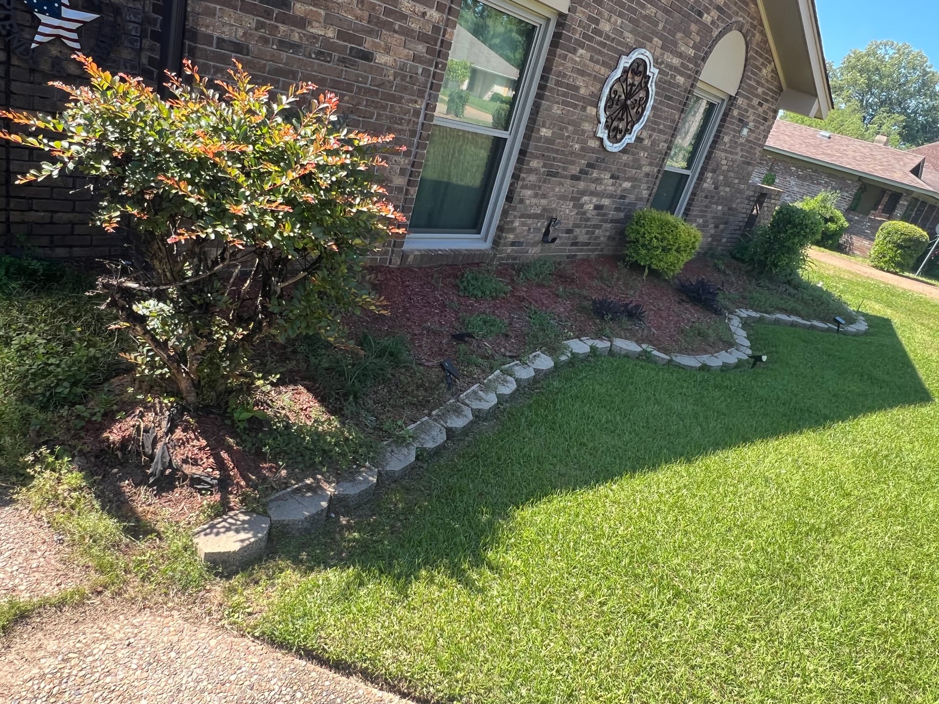 Flower Bed Transformation with Fresh Mulch