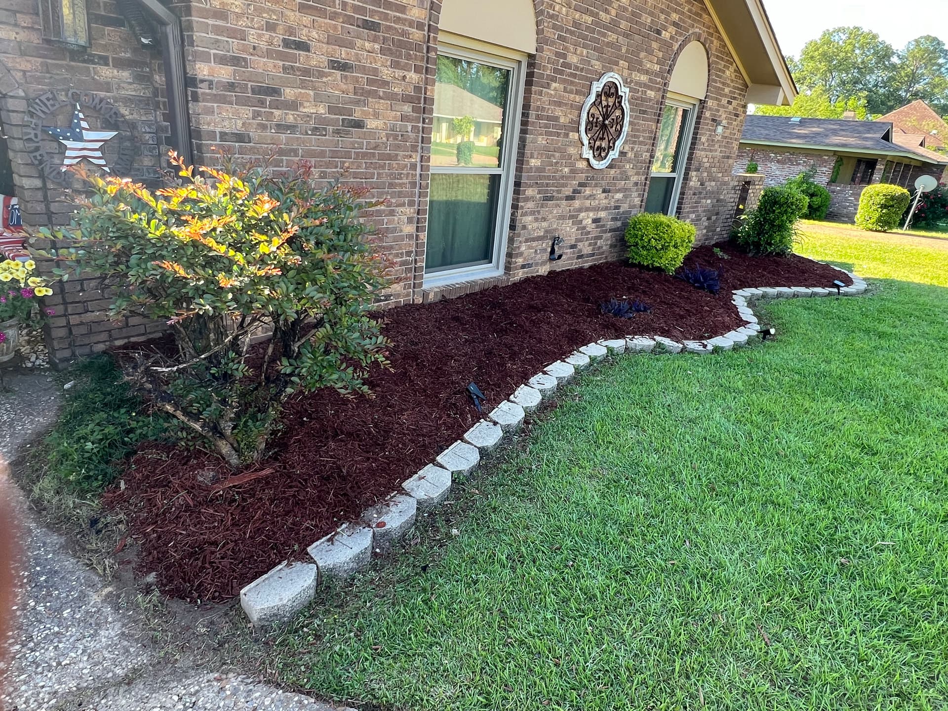 Flower Bed Transformation with Fresh Mulch